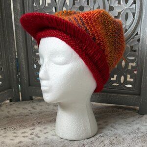 Handmade knit newsboy cap OS eclectic grandpa festival boho wanderlust granola